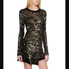 $2660 NWT Isabel Marant Black Sheer Metallic Sequin Georgette Tunic size 4/FR 36