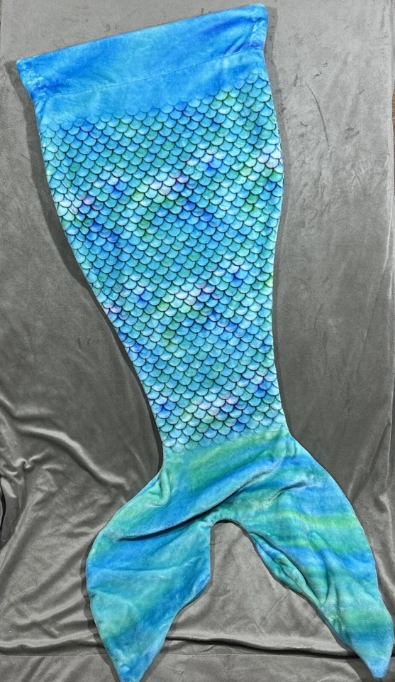 Mermaid Tail Throw Blanket Sleeping Bag Turquoise Comfy Tails Make Believe Play - Image 1 of 4