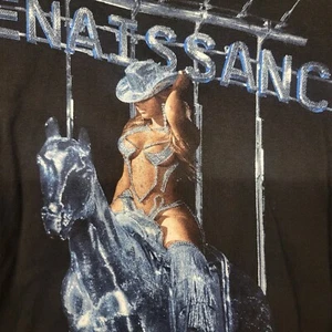 Beyonce Size Medium Official Renaissance World Tour Merch Horse Cowboy T-shirt - Picture 1 of 6