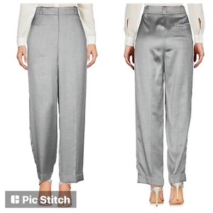THEORY Womens Viscose & Silk High Waist Straight Leg Cuff Pants Size 0 XS $390 - Picture 1 of 8