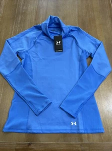 Under Armour Coldgear Infrared Funnel Neck LS Shirt Womens M 1381749 Blue $80 - Picture 1 of 5
