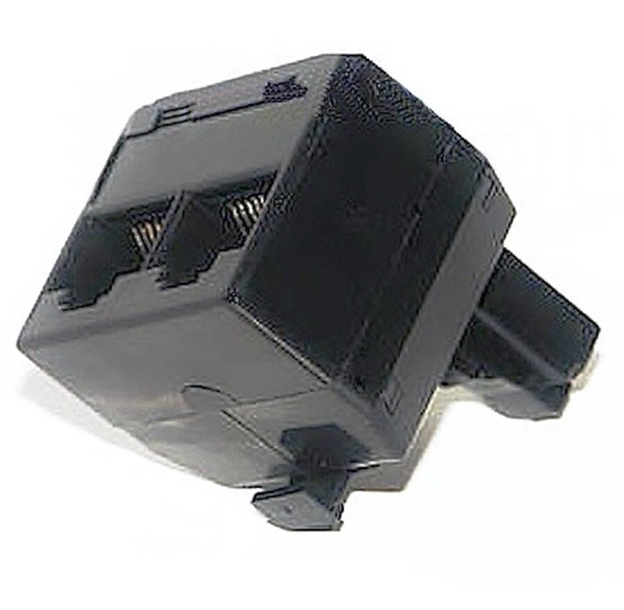  2-fach ISDN Modular-Adapter T-Stück schwarz Splitter Doppler Telefon 8P8C RJ-45 - Bild 1 von 1
