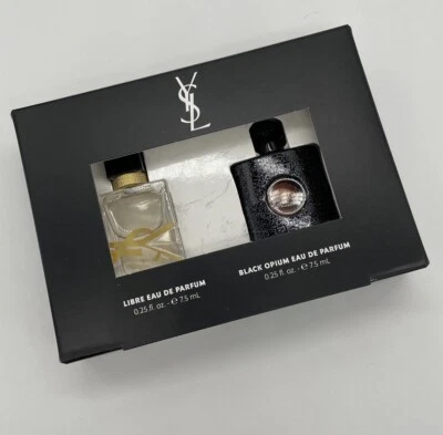 Juego de perfumes YSL Duo-YSL Libre 7,5 ml/0,25 oz y opio negro YSL 7,5 ml/0,25 oz-NUEVO EN CAJA Foto 1 de 2