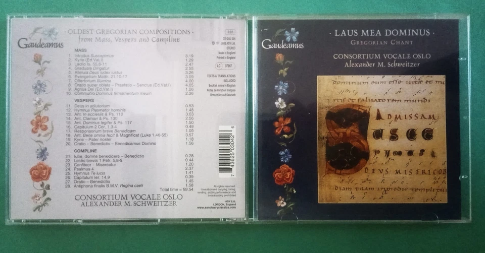 CD - Laus Mea Dominus - Gregorian Chant - Consortium Vocale Oslo - Schweitzer - Image 1 of 1