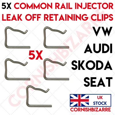 5X VW GROUP 1.6 COMMON RAIL DIESEL LEAK OFF PIPE CLIP SET 03L130447 - UK STOCK - Image 1 of 2