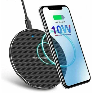 Wireless Charger Pad for iPhone & Samsung 10W Fast Charging Dock Station - Picture 1 of 16