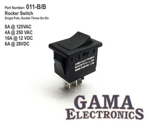 Mini interruptor basculante de 10 amperios de un solo polo doble lanzamiento SPDT encendido - 011-B/B - Imagen 1 de 3