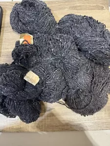 Konvolut Vintage Wolle Garn Hergestellt in Schweden 1,564 Pfund Anthrazit Farbe - Bild 1 von 5