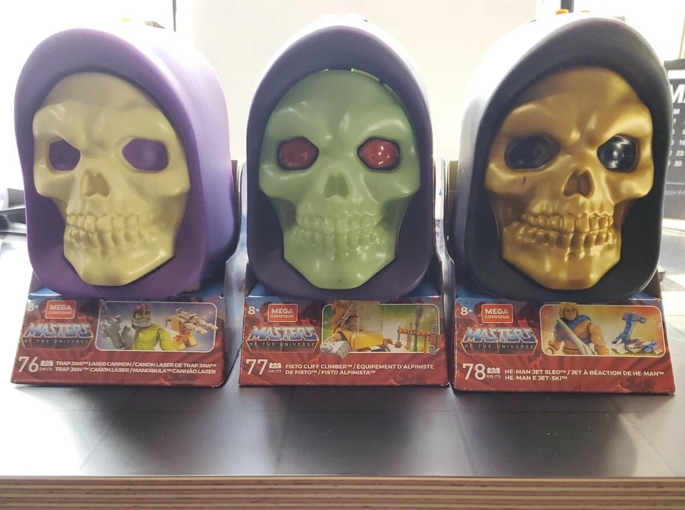 3- Skeletor Head Mega Construx Masters of the Universe FISTO, TRAP JAW, HE-MAN  - Image 1 of 4