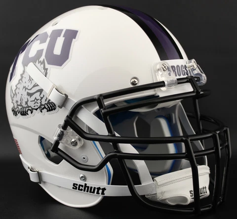 *CUSTOM* TCU HORNED FROGS NCAA Schutt XP GAMEDAY Replica Football Helmet Cover