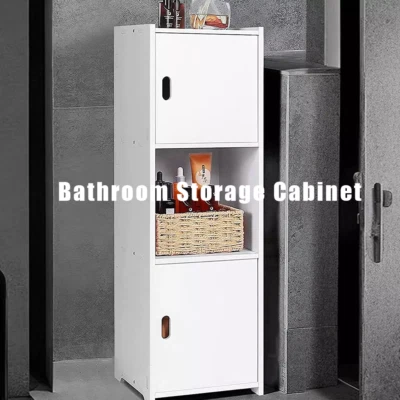 Waterproof Bathroom Storage Cabinet Free Standing Cabinet Organizer Unit White
