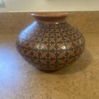 Mata Ortiz Pottery Signed By Lety Lopez, Black On Red, 5?X6?,