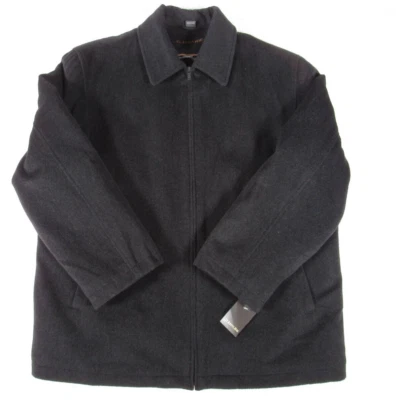 Abrigo St Johns Bay Para Hombre Grande Lana Gris Chaqueta Abrigo Acolchado Forrado Aislado Foto 1 de 4