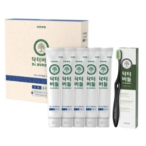 Dr. BURDLE Zahnfleischpflege Zahnpasta 130g x 5p + doppelte feine Borsten Zahnbürste schwarz - Bild 1 von 13