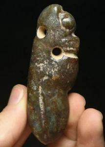 7cm China Hongshan Culture Old Jade Carving Yu Pig Dragon Cicada Amulet Pendant - Picture 1 of 5