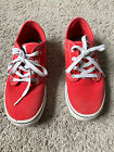 Vans Authentic True Red Canvas Kids Children Boys Shoes Sneakers Size Youth 4