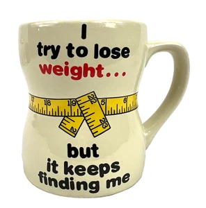 Vintage Enesco Mug "I try to lose weight . . . but it keeps finding me" 1986 - Picture 1 of 6