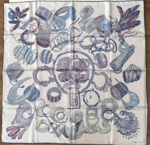 HERMÈS Hermes Carre 90 Sciarpa "BRACCIALI DE LUMIERE" Bracciale di Luce con Scatola Da J