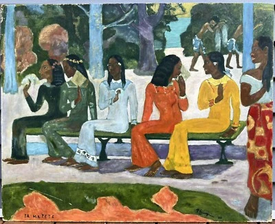 Reproducción Vintage Gauguin Ta Matete Óleo Sobre Cartón Foto 1 de 4
