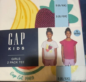 GAP Kids Girl's 2 Pack Soft Short Sleeve Crewneck Graphic Tee S (6/6X)--#1 - Picture 1 of 1