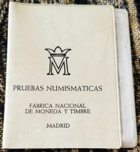 1976 SPAIN - OFFICIAL PROOF SET (6) - PRUEBAS NUMISMATICS - TAN WALLET w/ COA - Picture 1 of 12