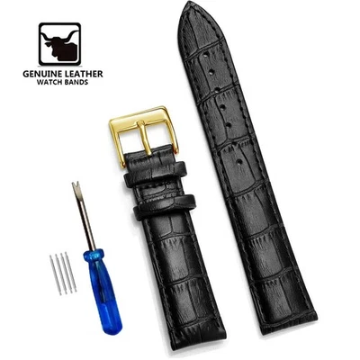 Premium Genuine Leather Watch Band Strap 12-24mm with Tool High Quality Bracelet - Image 1 of 4