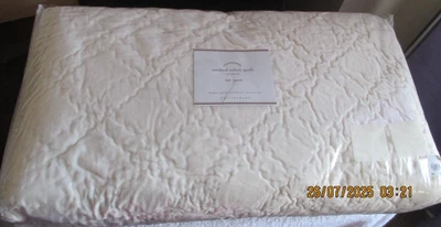 New Pottery Barn Foundations Washed Velvet Quilt Full/Queen Creme Color - Image 1 of 4