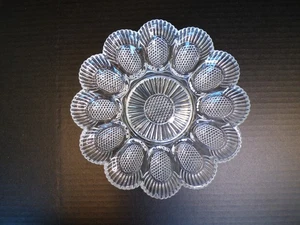 Vintage Clear Hobnail Indiana Glass Deviled Egg Dish / Tray 9 1/2" - Picture 1 of 5