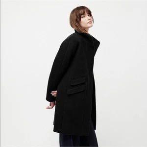 Abrigo para mujer J.Crew Cocoon Italian Stadium Cloth de Nello Gori de lana negro talla 12” - Imagen 1 de 15