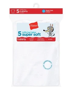 Hanes Toddler Boys Undershirt 5-Pack Crewneck T-Shirt Top Assorted Color Prints - Picture 1 of 2