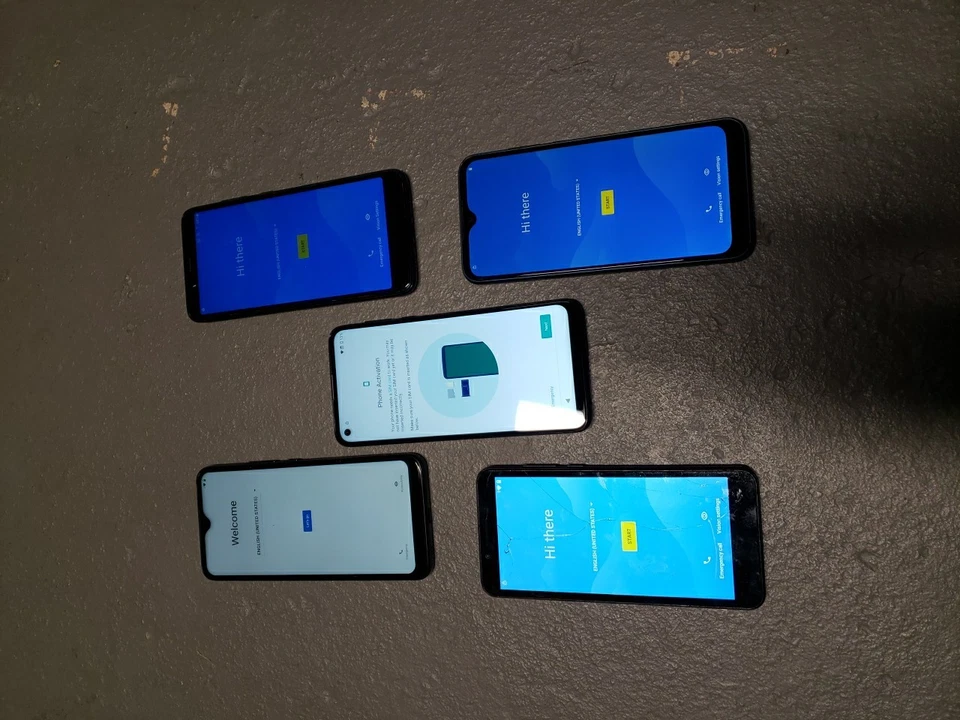 Lot Of 5 Android FRP L0cked Phones One Cracked - Image 1 of 3