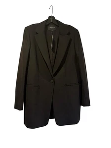 Lafayette 148 Sz 10 Blazer Jacket Minimalist Quite Luxury Classic Black New Tag - Picture 1 of 11