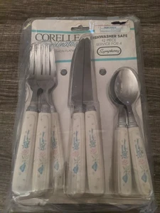 CORELLE SYMPHONY CUTLERY SET 12 PIECE NEW IN PACKAGE VINTAGE FREE USA SHIPPING - Picture 1 of 3