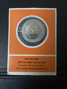 Harolds Club 1969 Half Dollar Gaming Token, Solid Franklin Brass, Proof HGT-46 - Picture 1 of 2