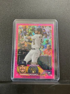 2023 Topps Chrome Garrett Mitchell #110 Magenta Speckle Refractor /350 (RC) - Picture 1 of 2
