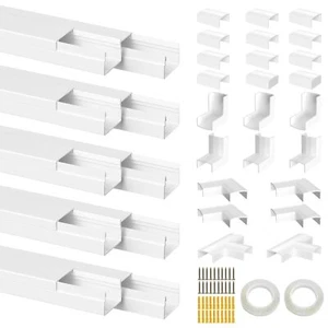 10 Pcs Goulotte Passe Cable Autocollante Cache Cable TV Mural Goulottes Elect... - Afbeelding 1 van 7