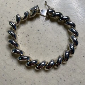 Vintage .925 Sterling Silver San Marco Chain Link Bracelet Italy 7” - Picture 1 of 5