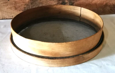 ANCIEN TAMIS EN BOIS DECO LUMINAIRE ... - Photo 1/4