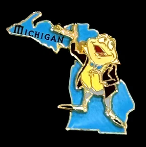 VINTAGE 2002 DISNEY MR TOAD MICHIGAN WOLVERINE STATE CHARACTER SERIES PIN - Picture 1 of 6