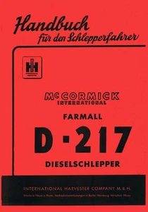 Betriebsanleitung D-217 D Mc Cormick IHC D-Serie Betriebsanweisung - Bild 1 von 3