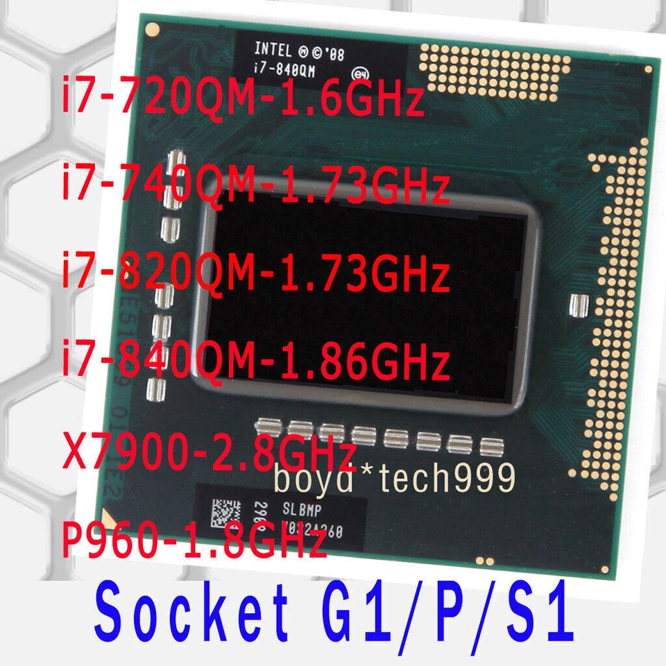 Intel Xeon I7-720QM I7-740QM I7-820QM I7-840QM X7900 P960 G1/P/S1 CPU Processor - Image 1 of 1
