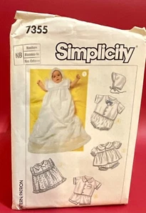 Simplicity 7355; ©1986; Babies' Christening Wardrobe: - Picture 1 of 1