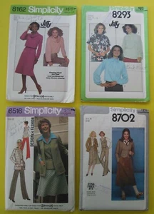 Vtg.1970s Lot (4) SIMPLICITY PATTERNS #8162/ 8293/ 6516/ 8702 Ladies All Size 10 - Picture 1 of 3
