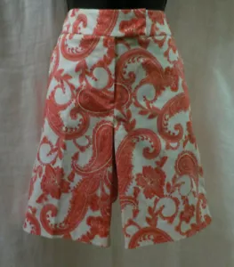Emma & Olivia Shorts Size 14 NWT Pink Paisley W Floral Flat Front Pockets Blend - Picture 1 of 12