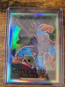 Marvel Masterpieces '92 Platinum Thanos Silver Surfer Rainbow Battle Spectrum SP - Picture 1 of 2