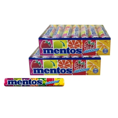 2x14pc Mentos Inner Roll 29g Rainbow Flavour Treat/Sweet/Snack Confectionery - image 1 of 3