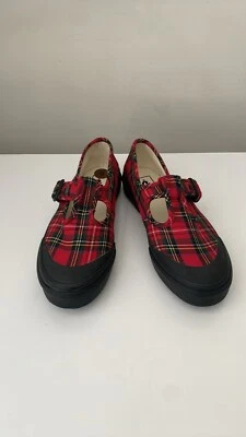Zapatos Vans Estilo 93 Mary Jane Rojo Tartán Cuadros, Para Mujer Talla 8 Preppy Con Suelas Foto 1 de 4