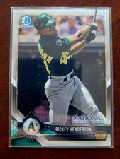 2018 Bowman Chrome National Convention Prism Refractor Rickey Henderson HOF