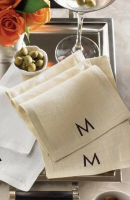 Sferra Modern Monogram Cocktail Napkins - Set of 4.   J, K or V - Изображение 1 из 4