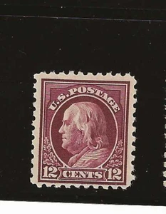 US Scott #435 mint never hinged 12c claret brn Franklin, perf 10, wmk 190 og f/v - Picture 1 of 2